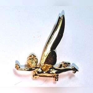 Wendy Gell. Disney Gold Tinkerbell brooch.Small and cute.